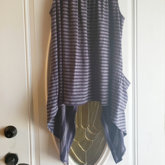 LOGO by Lori Goldstein waterfall women's vest size medium blue - Picture 2 of 8